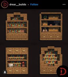 some screenshots of bookshelves and shelves