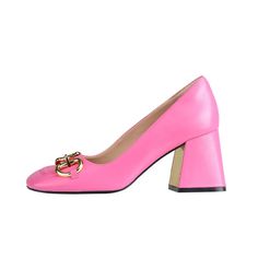 Retro Thick Heel Nude Black Sandals Women Shoes Sexy Ankle Strap Metal Mary Janes Casual Slingback Pumps Dress Shoes For Woman - Fuschia Pumps Z530 / 7