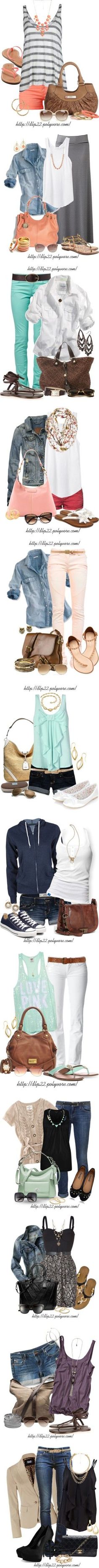 "Spring-Summer" Mint Pants, Summer Clothes Collection, Mint Top, Coral Shorts, Bow Shirt, Cruise Outfits, Maxi Skirts, Cute Summer Outfits, Number 3