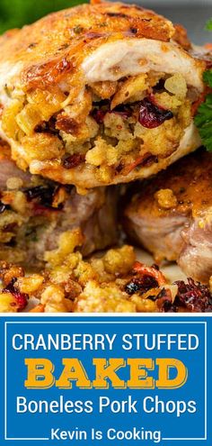 cranberry stuffed baked boneless pork chops