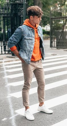 Jacket Men Style, Hoodie Jacket Outfit, Denim Jacket Men Style, Trucker Jacket Outfit, Mens Fashion Guide, Denim Jacket Looks, Boys Dressing Style, Justin Livingston, Boys Dressing