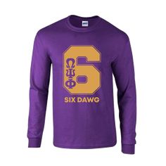 a purple long - sleeved shirt with the number 3 on it and yellow lettering