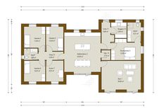 the floor plan for an apartment with three bedroom and two bathrooms, including one living room