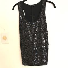 Prestige Edge Sequined Tank Nwt Size Medium Black. Smoke Free Home. Approximate Measurements: Ptp 15” Length 24” Bxb Black Sequined Tank Top For Night Out, Black Fitted Sequin Tank Top, Fitted Black Sequin Tank Top, The Prestige, Black Color, Product Description, Womens Tops, Size Medium, Women's Top