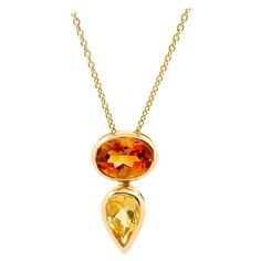 This 9ct solid Gold Balance pendant is set with a rare deep orange faceted Madeira Citrine and a pear shaped faceted bright yellow Citrine, it slides beautifully on a solid 9ct yellow gold 50cm/20inch delicate cable chain. The dark and bright hues of the citrine compliment each other, and captures the eye, making this a neutral, easy to wear, but fun and colourful addition to wear on any occasion Measures 19mm long x 10mm wide and 5mm deep can fit a chain up to 1.7mm wide, and can be worn multiple ways This sliding pendant is stackable with other similar pendants as well as pendants from the Symbolism Collection. Handmade in Beautiful Byron Bay Australia, comes packaged in a quality branded jewellery box, and comes with a valuation certificate on request FREE EXPRESS POST within Australia Branded Jewellery, Dream List, Byron Bay Australia, Citrine Pendant, Deep Orange, Yellow Citrine, Byron Bay, Amethyst Ring, Bright Yellow