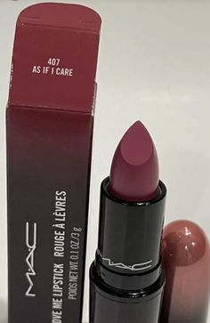 Mac Love Me Lipstick 407 As If I Care New In Box Mac Lipstick Satin, Mac Love Me Lipstick, Vampy Lipstick, Fall Lipstick Colors, Mac Diva Lipstick, Mac Lipstick Shades, Fall Lipstick, Gangsta Quotes, Mac Matte Lipstick