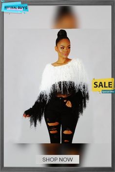 Women's Sweater Round Neck Coat Handmade Tassel Knitted Pullover Winter Long Sleeve Tops With Tassels, Fall Knit Tops With Fringe, Knit Fringe Top For Fall, Knit Top With Fringe For Fall, One Size Fringe Sweater For Fall, Casual Long Sleeve Fringe Sweater, Fringe Long Sleeve Poncho For Fall, Long Sleeve Fringe Poncho For Fall, Fringed Long Sleeve Poncho For Fall