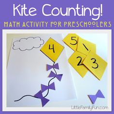 kite counting activity for preschoolers to practice number recognition