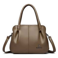 Color: Dark Khaki Handheld Faux Leather Bag For Fall, Elegant Satchel With Adjustable Strap, Fall Handheld Faux Leather Bag, Elegant Satchel With Adjustable Shoulder Strap, Fall Faux Leather Bag With Large Capacity, Large Capacity Faux Leather Bags For Fall, Fall Large Capacity Faux Leather Bag, Elegant Satchel Shoulder Bag With Adjustable Strap, Elegant Hobo Shoulder Bag With Adjustable Strap