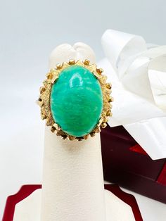 Vintage 14K Yellow Gold Jade Cabochon Ring Size 3.75 Perfect gift for your loved one for any occasion or holiday! Ring length approximately: 31.34mm Ring width approximately: 19.82mm Gemstone: Jade Total ring weigh: 7.32g Item will be placed into a gift box. Free domestic shipping. * Collectible Yellow Gold Emerald Cabochon Ring, Collectible Yellow Gold Emerald Ring With Cabochon, Anniversary Emerald Cabochon Ring, Yellow Gold Emerald Ring, Oval Cabochon Gift, Yellow Gold Oval Cabochon Emerald Ring, Heirloom Emerald Cabochon Ring As Gift, Oval Cabochon Emerald Ring In Yellow Gold, Heirloom Style Cabochon Emerald Ring, Yellow Gold Emerald Cabochon Ring Gift