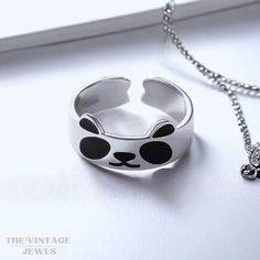 Silver Trendy Panda Ring, Stainless Steel Panda Ring, Adjustable Cartoon Ring, Cute Dainty Ring, Stackable Rings, Ring Collection Material: Stainless Steel, Silver  Free & Fast Shipping (10-15 days delivery) Refunds: Full refunds will be issued exclusively within the first 10 days after delivery and strictly for damaged products. We may consider a Partial refund under certain circumstances NOTE: Panda Rings are handmade so there may be very little imperfections that don't affect its overall shap Cartoon Ring, Panda Ring, Paper Ring, Zierlicher Ring, Ring Collection, Dainty Ring, Ring Collections, Stackable Rings, Favorite Jewelry