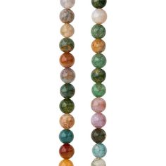 multicolored beaded necklace on a white background