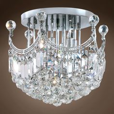 a crystal chandelier hanging from the ceiling