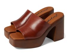 Free People Zoe Platform | Zappos.com Brown Eyes Aesthetic, Whimsical Shoes, Desert Chic, Trendy Heels, Cowgirl Aesthetic, Jordan Outfits, People Clothes, Clog Heels, Cute Heels