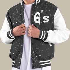 Highlight Made to match JordanReverse Oreo 6s Material Outer fabric 100 high-grade Polyester Knit Fabric inner lining black windproof fabricAbout This Item- DunkareReverse Oreo 6s Varsity Jacket is made to match Nike Reverse Oreo 6s offering the perfect pairing for your outfits. Designed to reflect the unique colorway and signature details of Nike Reverse Oreo 6s this Varsity Jacket match sneaker ensures a seamless stylish look. Whether youre hitting the streets or showcasing your sneakerhead st Casual Varsity Jacket With Graphic Print For Fall, Casual Graphic Print Varsity Jacket For Fall, Casual Fall Varsity Jacket For Sports Events, Urban Varsity Jacket With Baseball Collar For Sports, Urban Style Varsity Jacket With Baseball Collar For Sports, Sporty College Track Jacket With Graphic Print, Urban Hooded Varsity Jacket For Sports Season, Urban Cotton Varsity Jacket For Sports, Casual Hooded Varsity Jacket With Graphic Print