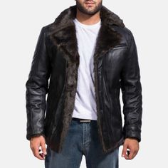 ad eBay - Find many great new & used options and get the best deals for New Luxury Puffer Leather Jacket In Black Pure Handmade For Party Wear at the best online prices at eBay! Free shipping for many products! Black Fur Jacket, Aviator Leather Jacket, Mens Leather Coats, Fur Leather Jacket, Black Leather Coat, Mens Fur, Hipster Mens Fashion, Men's Leather Jacket, Aviator Jackets