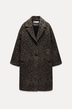 WOOL BLEND ANIMAL PRINT COAT ZW COLLECTION - Leopard | ZARA United States London Fashion Week Street Style, Trench Coat Dress, Leopard Coat, Cardigan Sweater Vest, Cardigan Sweater Dress, Shirt Blouses Tops, Print Coat, Wool Blend Coat, Tshirt Skirt