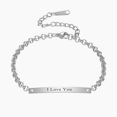 Engraved Bar Bracelet | Dorado Fashion Personalized Adjustable Metal Chain Bracelet, Elegant Stainless Steel Bracelet With Custom Name, Trendy Personalized Name Bracelet For Mother's Day, Minimalist Bracelets With Engraving Option For Gifts, Minimalist Metal Bracelets For Mother's Day, Personalized Metal Bracelets For Mother's Day, Personalized Stainless Steel Bangle Name Bracelet, Personalized Metal Name Bracelet As Gift, Elegant Stainless Steel Name Bracelet