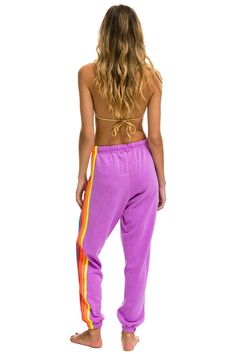 Aviator Nation Sweatpants, Purple Neon, Boyfriend Hoodie, Striped Sweatpants, The Aviator, Stitch Work, Aviator Nation, Mens Cashmere, Neon Rainbow