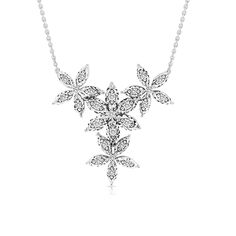 14K White Gold Diamond Flour Flower Garland Necklace 
With sweet floral flair, this diamond flower garland necklace is a fanciful accessory she'll never want to take off. Created in 18K white gold, this charming elongated drop showcases four beautiful sculpted petaled flowers embellished in equal sized brilliant cut round sparkling diamonds. This elegant necklace will take you Seamlessly from Daytime into Evening. An amazing and thoughtful anniversary gift for your loved one.
0.36 Cara Gold Link Chain, Flower Garland, Pave Pendant, Gold Link, Orange Sapphire, Feather Pendant, Elegant Necklace, Diamond Star, Ball Pendant