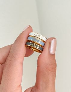 This ring set is a beautiful reminder of the many names of God and the power and majesty they represent. Each ring features a different name of God, including "Jesus," "Adonai," and "Jireh." Wear them as a reminder of the wonder of our great God.    “I am the Alpha and the Omega," says the Lord God, “who is, and who was, and who is to come, the Almighty." -Revelation 1:8   What's Included  Names of God Enamel Ring Set  Description card Natural cotton pouch I Am The Alpha, Name Of God, Revelation 1, Cotton Pouch, Lord God, Names Of God, The Alpha, Enamel Ring, Ring Set