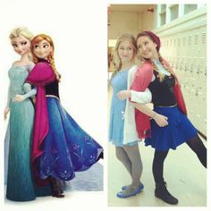 Haha it's funny cause I saw them I AP Psych that day and didn't know what Cassie was... It was Disney Day :P Anna And Elsa Inspired Outfits, Elsa And Anna Disneybound, Anna And Elsa Costumes, Quiet Cosplay, Bounding Disney, Princess Anna Costume, Disneybounding Ideas, Frozen Halloween