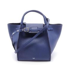 ad eBay - CELINE Big bag small 2way shoulder Handbag 189313 leather Blue Used Women - Buy Now, click the link (eBay)