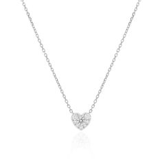 Add an elegant touch to your neck look with our new Pave Diamond Heart Necklace, featuring a round diamond surrounded by several graduating round diamonds for the ultimate illusion of a sparkling heart! 18K White Gold1 Round Brilliant White Diamond at 0.11 Carats 9 Round Brilliant White Diamonds at 0.14 Carats Total WeightHeart Measures: 6 millimeters Adjustable Chain Length: 16-17-18 inches Lobster Clasp// Pave Heart Necklace, Diamond Heart Necklace, Instagram Gift, Heart Necklace Diamond, Pink Pearl, Ring Collections, Diamond Heart, White Diamonds, Pave Diamonds