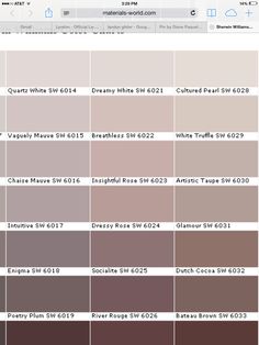 the color chart for different shades of brown and white in an open - source window