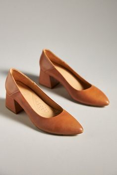 Leather upper Memory foam insole Leather, rubber sole Slip-on styling Imported | Fiorela Go-To Mid Heels by Nisolo in Brown, Women's, Size: 7.5, Leather/Rubber at Anthropologie Huma Blanco Shoes, Leather Shoes With Removable Insole And Pointed Toe, Brown Block Heel Court Shoes With Padded Heel, Leather Heels With Padded Heel For Office, Leather Heels With Deep Heel Cup, Brown Leather Closed Toe Block Heels, Leather Heels With Removable Insole And Pointed Toe, Leather Shoes With Padded Heel And Block Heel, Leather High Heel Court Shoes Medium Width