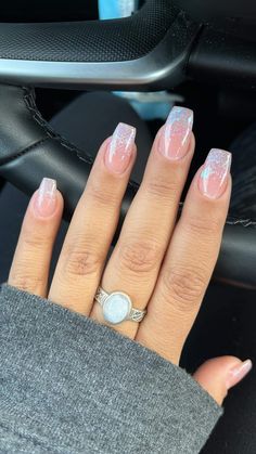 Nurse Nails, Hoco Nails, Smink Inspiration, Her Nails, Simple Acrylic Nails, Sparkly Nails, Pink Acrylic Nails, Dipped Nails, Square Acrylic Nails