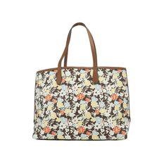 Style:Tory Burch Kerrington Large Tote Bag (Reverie) Material:Printed Coated Canvas Features:2 Inner Slip Pockets, Lined, Hook & Loop Closure, 9" Handle Drop Measures:19" W x 12.5" H x 6" D MSRP: $298 Color: Multicolor.  Gender: female.  Age Group: adult. Multicolor Coated Canvas Satchel Bag, Multicolor Coated Canvas Bag With Removable Pouch, Multicolor Coated Canvas Bag With Double Handle, Multicolor Coated Canvas Bag, Multicolor Coated Canvas Shoulder Bag With Leather Handles, Multicolor Coated Canvas Bags With Leather Handles, Leather Bags With Floral Print For Shopping, Multicolor Coated Canvas Shoulder Bag, Floral Print Double Handle Shopping Bag