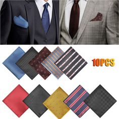 10pcs Men's Pocket Squares Handkerchiefs Soft Assorted Colorful Business Hankies 601549208126 | eBay Elegant Cheap Pocket Square For Business, What Size Is A Pocket Square, Cheap Business Pocket Squares, Elegant Multicolor Pocket Square For Formal Occasions, Multicolor Rectangular Pocket Square For Gift, Elegant Blue Rectangular Handkerchiefs, Multicolor Cotton Handkerchiefs/pocket Squares, Daily Necessities, Polyester Yarn