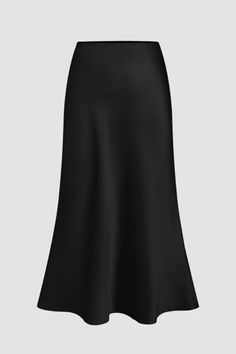 Looking for a stylish and versatile skirt that can be dressed up or down? Look no further than the Black Satin High Rise Midi Skirt! This skirt is perfect for any occasion, from a night out on the town to a casual day at the office. The high waist flatters your figure and the midi length is both stylish and practical. The soft satin fabric is comfortable to wear all day long and the black colour is perfect for any outfit. Pair this skirt with a blouse and heels for a dressy look, or with a t-shi Solid Color Midi Pencil Skirt For Party, Elegant Maxi Skirt For Night Out, Party Midi Pencil Skirt, Party Midi Pencil Skirt In Specific Color, Solid Relaxed Pencil Skirt For Evening, Relaxed Fit Pencil Skirt For Evening, Solid Color Lined Pencil Skirt For Evening, Pleated Midi Skirt For Night Out, Asymmetrical Relaxed Skirt For Date Night