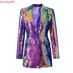 Moda Disco, Slim Blazer, Sequin Blazer, Corset Bustier, Baby Tees Y2k, High Street Fashion, Single Button Blazer, Long Blazer, Chic Outfit