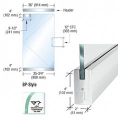 <br/> CRL offers Dry Glazed Frameless Glass Door Kits for single or double door entrances in door only or complete entrance kits. All you supply is the 1/2" (12 mm) tempered glass. <br/> This kit utilizes our patented dry glaze rails. It is a <b>'BP' Style Door Type</b> in brushed or polished stainless steel  clear or black/bronze anodized finishes. It works with 1/2" (12 mm) fully tempered glass. It requires two 5/8" (16 mm) holes at 12" (305 mm) on center for the pull handle  and a notch for t Frameless Glass Door, Curtain Wall Detail, Net Door, Double Door Entrance, Frameless Glass Doors, Doors Ideas, Handmade Photo Frames, Display Shelving, Glass Building