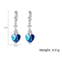 💙✨ ¡Cautiva corazones con nuestros Pendientes de Circonitas en Forma de Corazón de Cristal Azul en Plata de Ley 925! 🌟💎

 Con impresionantes piedras de circonita de cristal azul en una romántica forma de corazón, estos aretes son la combinación perfecta de elegancia y encanto. 💙💕 Elaborados con plata de ley 925 de alta calidad, ofrecen un brillo atemporal perfecto para cualquier ocasión. Ya sea que te estés vistiendo para un evento especial o agregando un toque de romance a tu look diario, estos aretes seguramente te harán brillar. 💎✨ #HeartfeltElegance #SparklingLove 💙🌟 Blue Earrings For Anniversary On Valentine's Day, Blue Heart Cut Earrings For Valentine's Day, Elegant Blue Earrings For Valentine's Day, Heart-shaped Cubic Zirconia Crystal Earrings Gift, Elegant Blue Heart Earrings For Pierced Ears, Blue Elegant Heart Earrings For Pierced Ears, Elegant Blue Heart-shaped Earrings, Blue Heart-shaped Earrings For Anniversary, Elegant Blue Heart Earrings For Anniversary