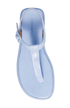 A thong strap enhances the fit and everyday sophistication of this lightly cushioned sandal. 1" heel Adjustable ankle strap with buckle closure Cushioned footbed Leather upper and lining/rubber sole Made in Brazil Adjustable T-strap Sandals With Branded Insole, Blue Adjustable T-strap Sandals, Blue T-strap Sandals For Beach, Made In Brazil, Cornflower Blue, Sandal Women, Tucson, Ankle Strap, Rubber Sole