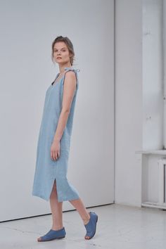 MsWrinkle’s clothing – from human to human.  100% handmade.*Description*- Linen slip dress with ties, side slits and pockets. Length can be adjusted with the ties;- Dress is also available in knee length - https://www.etsy.com/listing/691981297/linen-tie-dress-linen-slip-dress-linen?ref=shop_home_active_1&frs=1- High quality European linen;- Washed and softened (doesn't shrink anymore);- Medium weight linen (150 g/m2);- Our linen is OEKO-TEX certified that meets human ecological safety requi Linen Beach Dress, Maxi Dress Linen, Linen Slip Dress, White Summer Tops, Strappy Midi Dress, Loose Fit Blouse, Short Sleeve Shirt Women, Linen Tshirts, Linen Jumpsuit