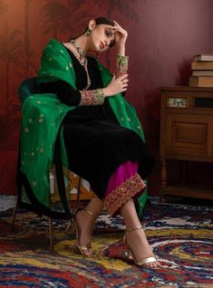 Black velvet embroidered kameez, Palazzo pant suit, winter velvet dress,plus size wedding pant suit. This elegant black velvet long kameez has beautiful embroidery over the sleeves and neck, it has beads and sequin hand work,it has raw silk Palazzo pant with embroidery over the bottom. Dupatta had smal motifs all over This elegant design can be wear in any party, wedding and formal functions. ✨We stitched outfit with lot of care, so that our customers should not have any issues regarding finishi Velvet Dress Plus Size, Long Kameez, Plus Size Palazzo, Velvet Kurti, Velvet Suit Design, Suit Indian, Kurti Palazzo, Velvet Dress Designs, Palazzo Suit