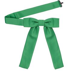 Emerald green isn’t your typical color for a Kentucky colonel tie, but you’ll love how bold it makes this southern style tie look. Large quantities are available so you can outfit your staff, or wear it individually with a collared shirt. These emerald colonel ties are pre-tied, so don’t worry about tying. The adjustable collar is easy to use and fits most adults. As far as size, this western tie features a 4-inch bow (measured across) and 5-inch long string tails. We recommend this shade for a Classic Green Adjustable Suit And Tie Accessories, Classic Green Ties For Black Tie Events, Classic Green Tie For Black Tie Occasions, Classic Green Ties For Black Tie Occasions, Classic Green Standard Tie, Classic Green Neckwear With Ties, Green Ties For Work, Fitted Green Standard Tie, Green Fitted Standard Tie