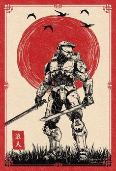 Master Chief Wallpapers, Halo Illustration, Fighter Design, Design And Illustration, Samurai Art, Pop Art Wallpaper