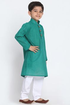 Product Features:   Color: Green Fabric: Blended Cotton Disclaimer: There will be slight difference in digital to actual image Ethnic Wear For Boys, Cotton Kurta Set, Kids Ethnic Wear, Boys Kurta, Nehru Jackets, Cotton Kurta, Sherwani, Kurta Set