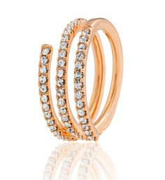 COMPLETE YOUR POLISHED LOOK: With a beautiful, coiled design that will wrap around your finger like a small serpent, this is an exquisitely crafted, luxury ring for women who love fashion and glamor. Its attractive, clear Matashi crystal pave packs plenty of visual punch and makes this piece an ideal accessory for any outfit. It comes in two color variations, rose gold plated or 18k white gold plated to suit every woman's unique personality. | Spoil Yourself with a Gorgeous, Crystal- Paved, Coil Elegant Spiral Snake Ring As Gift, Small Snake, Coil Ring, Small Snakes, Luxury Ring, Luxurious Jewelry, Gift Delivery, Everyday Gifts, Luxury Rings