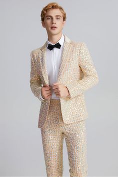 Long Sleeve Suits For Spring Party, Spring Party Suit With Long Sleeves, Long Sleeve Party Suit For Spring, Spring Wedding Suits With Suit Collar, Slim Fit Wedding Suits For Spring, Party Blazer With Notch Lapel, Spring Wedding Slim Fit Suit, Single Breasted Party Suits For Spring, Tailored Spring Party Tuxedo