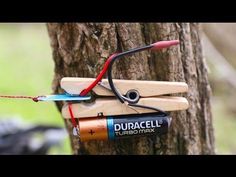 a video demonstrating how to make a wind chime with wood and electrical wires attached