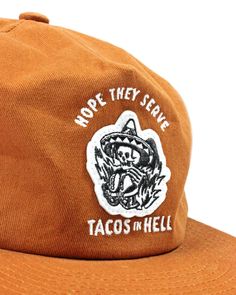 This vintage workwear-inspired cap is great for when you're getting to work yourself—on chowing down on some tacos. Unstructured “Dad” hat Embroidered patch design on soft felt 100% organic cotton base construction Adjustable strap closure w/ brass buckle Debossed brand logo on brass closure One size fits most Color: Rust By Pyknic Skater Men, Etsy Photography, Dope Hats, Artist Tees, Cap Logo, Mens Hats, Stylish Caps, Fun Socks, Vintage Workwear