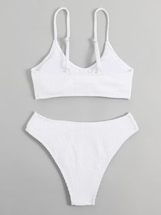 Style: Get ready for summer fun with our 2 piece Bikini Swimsuit! Featuring a simple yet stylish plain pattern and a wireless, spaghetti strap bra, this set is perfect for any body type. Made from high stretch fabric and lined for comfort, our Bikini Tops and Bikini Bottoms are designed for a day at the beach or pool. Plus, with removable padding and easy care instructions, our Bikini Swimsuit is a must-have for your swimwear collection. Don't miss out on this 95% Polyester, 5% Elastane composition that guarantees a perfect fit every time. Order now and get ready to make a splash! Size US Bust Top Length Underbust XS 2 28.3 7.1 24.4-33.1 S 4 29.9 7.5 26-34.6 M 6 31.5 7.9 27.6-36.2 L 8/10 33.5 8.3 29.5-38.2 XL 12 35.4 8.7 31.5-40.2 Ships in 4-6 daysJoin our mailing list for a 20% off your f Cute Summer Fits, Strap Bra, Swimsuits Outfits, Get Ready For Summer, Cute Bathing Suits, Cute Swimsuits, Mailing List, Swimwear Collection, All About Fashion