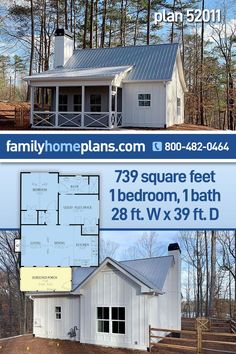 two story house plans with garage and living quarters in the front, second floor bedroom on the back