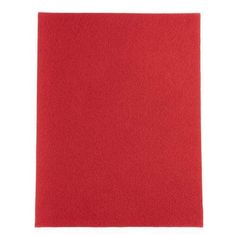 a red piece of paper on a white background